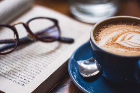 Coffee and reading books for self care