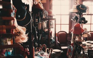 Second hand junk shop with clutter