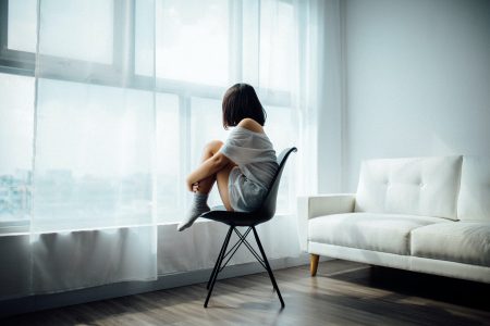 woman depressed and alone